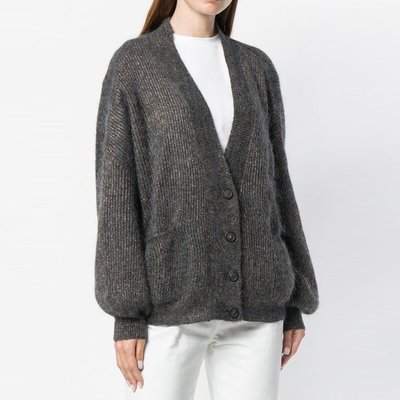 Brunello Cucinelli/Brunello Cucinelli 18年秋冬 女士 V领 开衫 灰色 女士针织衫/毛衣 M7V771506CE795