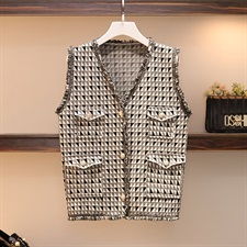 820 现年网红时尚小湘风马甲 毛织连衣裙两件套