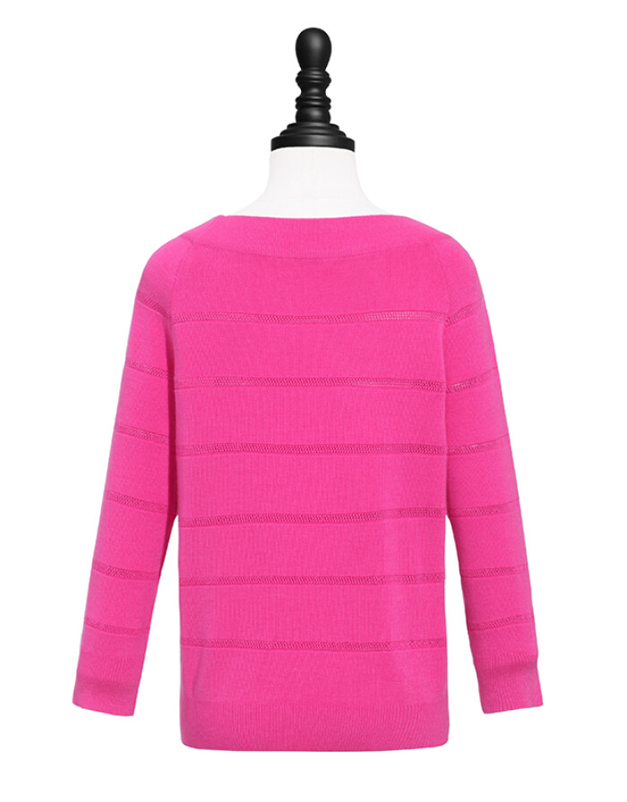 降 歌莉娅女装 2016年春季新品 一字领毛织上衣 162R5J140 R88桃红 L